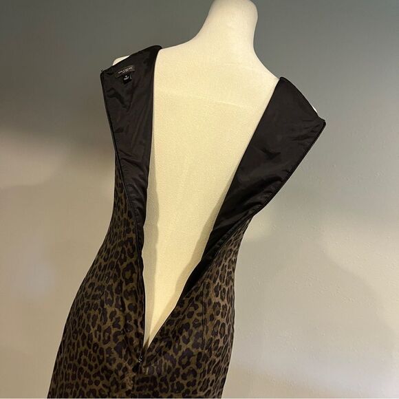 Ann Taylor knee length sleeveless fitted leopard print dress size 6 - Picture 7 of 12